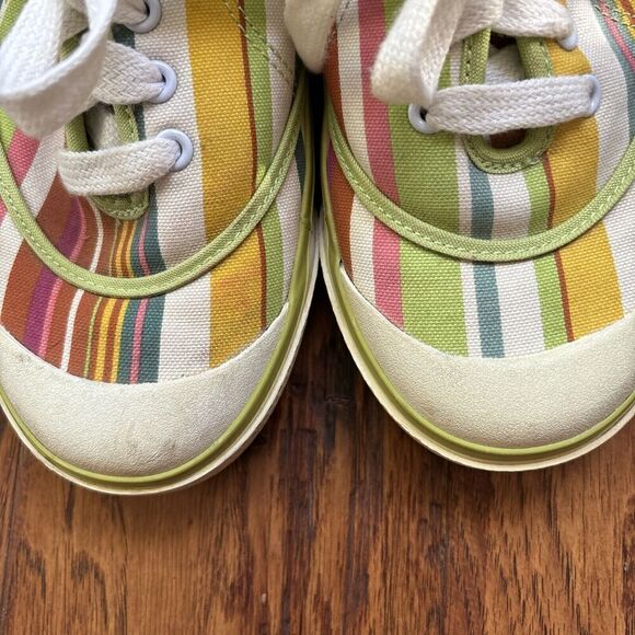 Tommy Girl by Tommy Hilfiger Sneaker Slides Canvas Striped Lace Up Size 8 - Picture 3 of 7